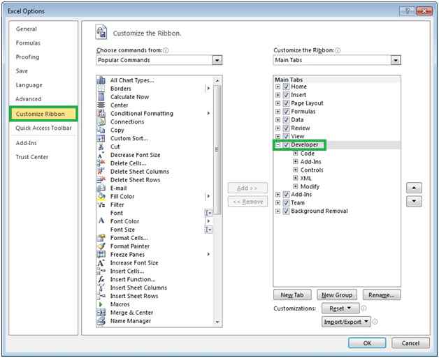 Customize the Ribbon